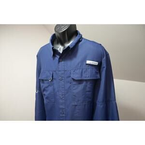 Habit Vented Fishing Shirt Blue Long Sleeve Camping Outdoors Mens Size XL
